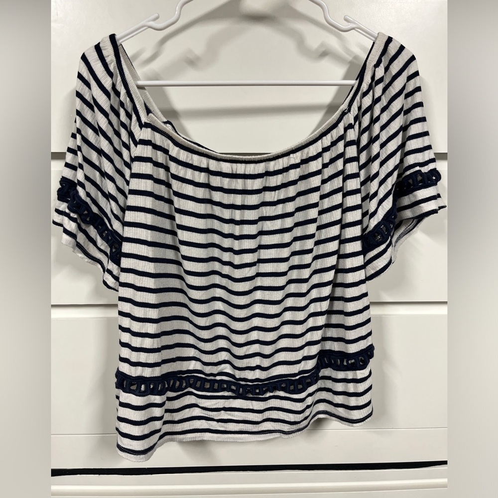 Striped and Black Off-Shoulder Tops
